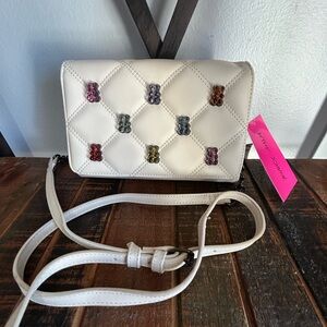 Betsey Johnson Cream Chalk GUMMY BEAR Crossbody Bag Purse Candy Bears NEW